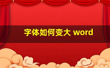 字体如何变大 word